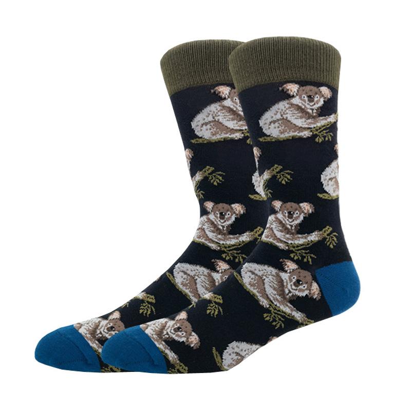 Modă Bărbați Toamnă Iarnă Șosete Skateboard Fericit Creativ Pinguin delfin rechin koala Șosete Noutate Echipaj Amuzant Șosete Bărbătești