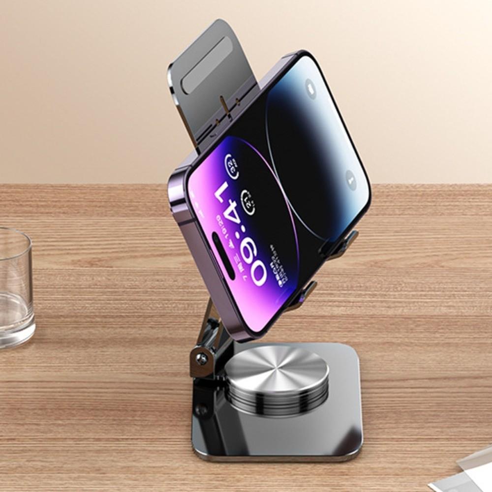 Metal Mobile Phone Holder Stand 360 ° Rotating Table Cell Phone Stand  Tablet