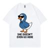 Cute Duck Sunglasses Funny Meme Graphic T Shirts High Street Fashion Trend Short Sleeve Tshirt Unisex Casual Cotton Tshirts