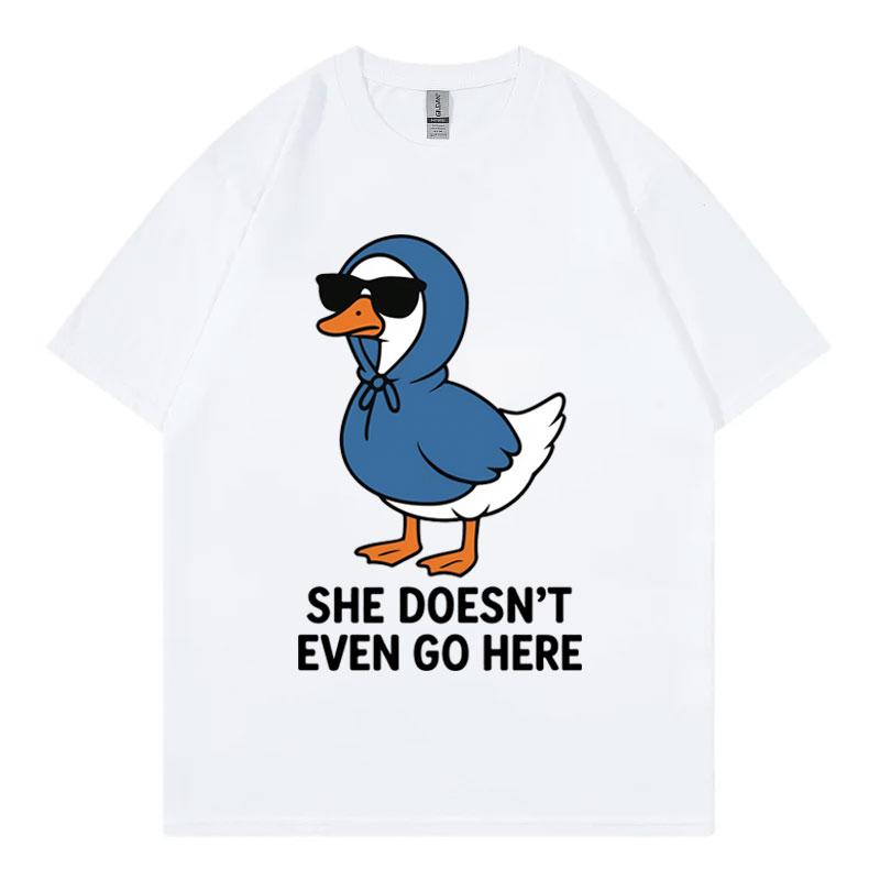 Cute Duck Sunglasses Funny Meme Graphic T Shirts High Street Fashion Trend Short Sleeve Tshirt Unisex Casual Cotton Tshirts