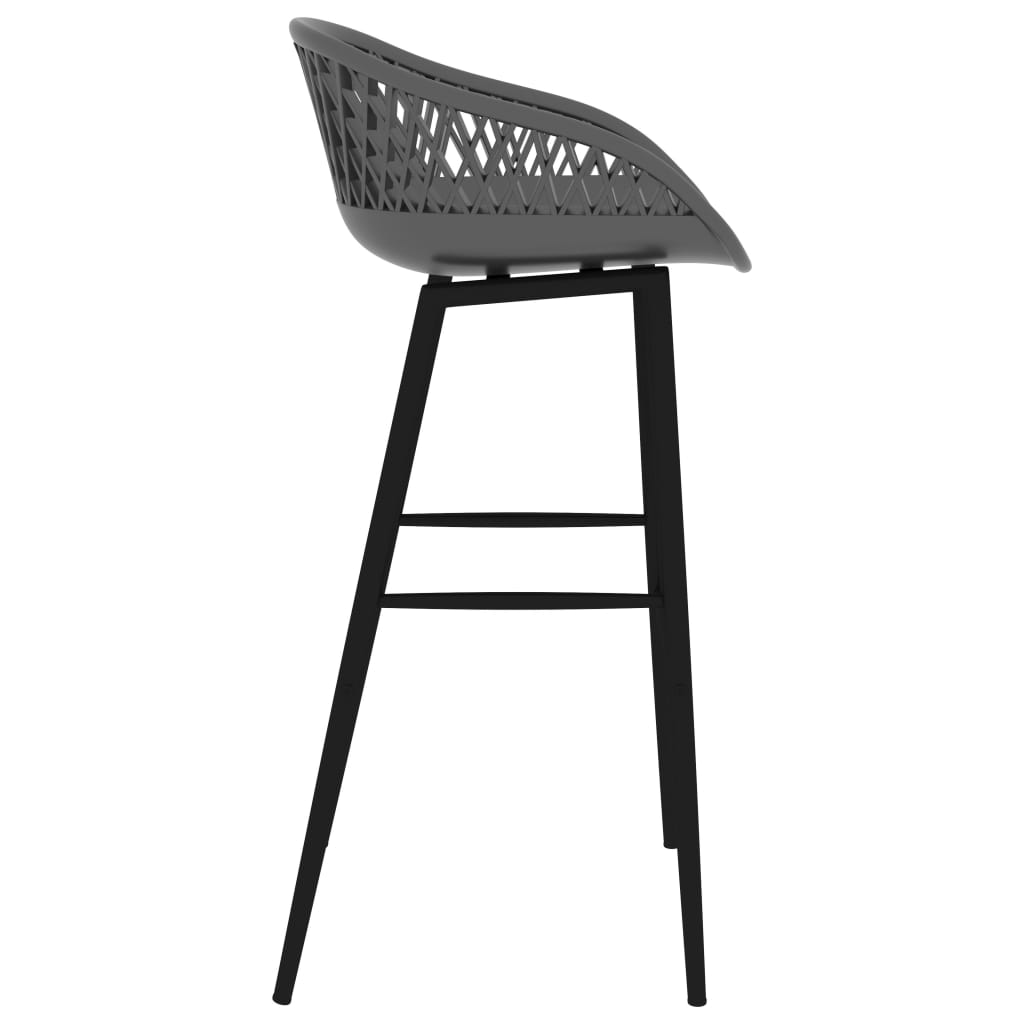 Bar Stool Set 2 Pcs Gray