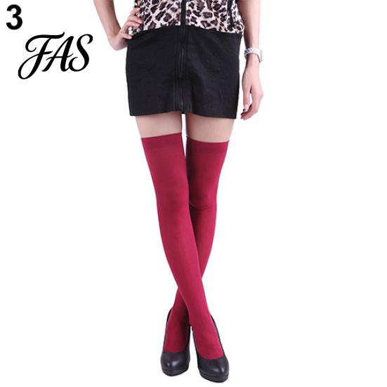 Women's Sexy Pure Color Opaque Thigh High Stockings Over The Knee Socks