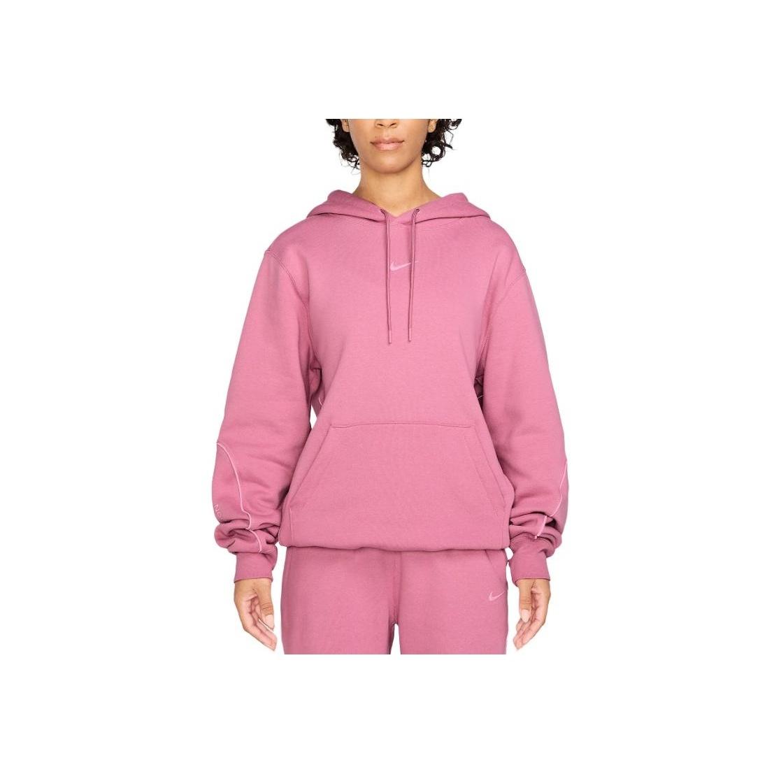 

Nike Однотонный свитер с капюшоном, свободная толстовка с длинными рукавами, унисекс, розовый FN7659-667 L