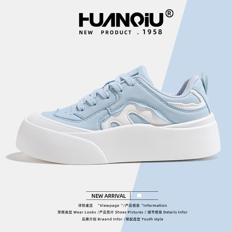 

Глобальная женская обувь студенческая спортивная обувь на платформе XHQ-G335 весенняя новая женская обувь кампусный стиль повседневная белая обувь 35 синий