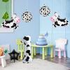 7pcs Cartoon Big Cow Balloon 40inch Black White Cow Number 0-9 Balloon Set Kid's Birthday Farm Animal Party Balloon Decoration
