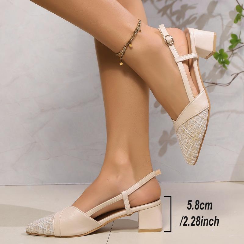 Horký výprodej Boty pro ženy Baotou Dámské sandály Módní přezkový pásek Kancelář a kariéra Léto Plus size Sandály na podpatku