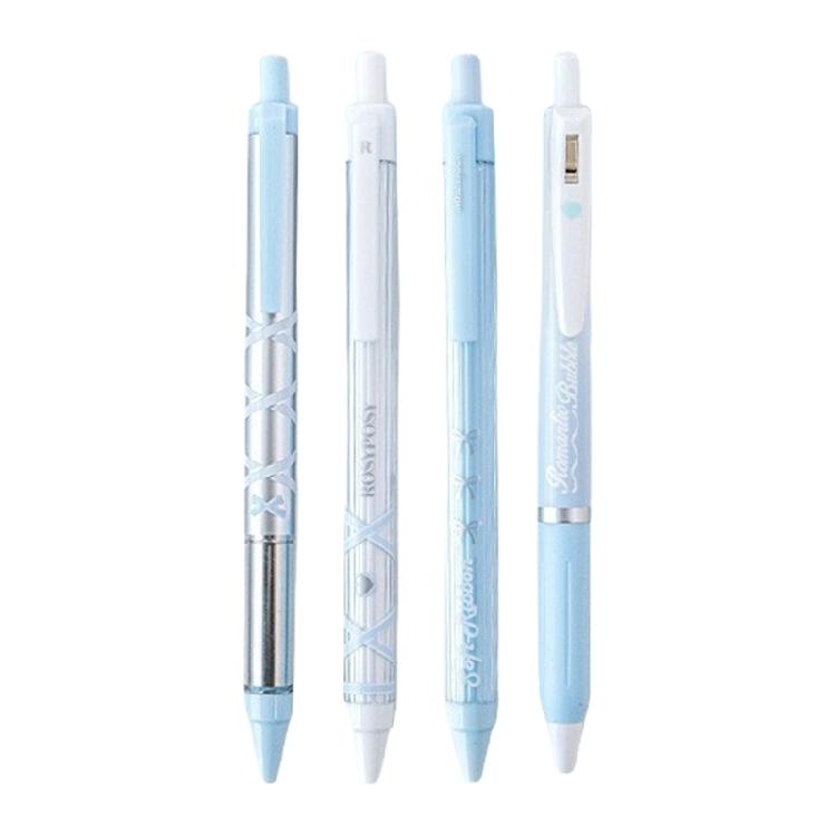

Pack of 4Pcs Ribbon Gel Pen Retractable Gel Pen Quick Drying 0.5MM Office Writing Tool for Student Writing Journaling синий