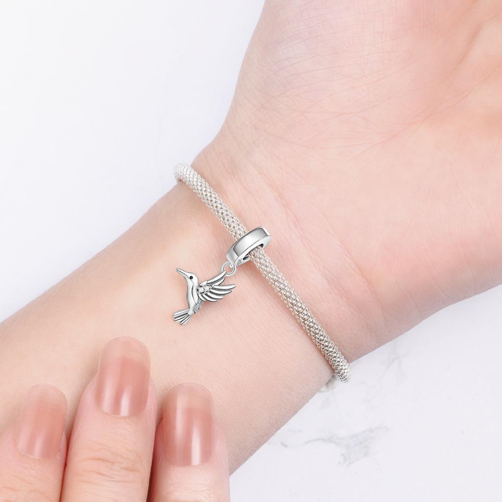 Copper Flying Hummingbird Pendants Bracelet Charms Fit Women Jewelry Party Beads Diy Fine Gifts Accessories