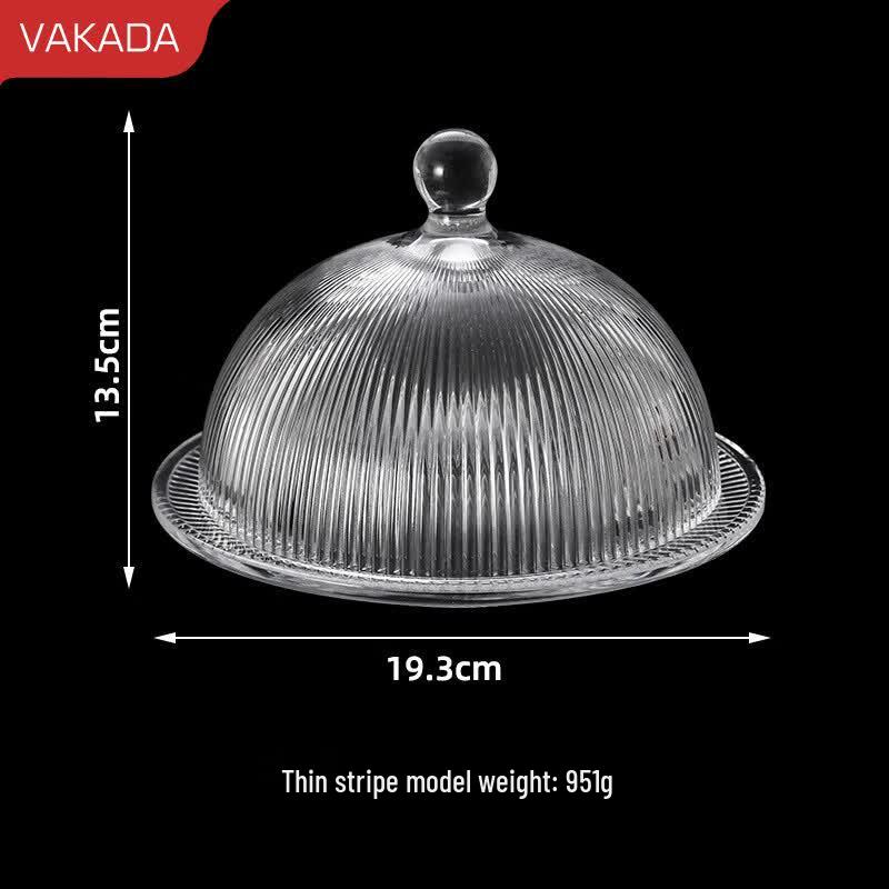 Стеклянная тарелка-блюдо VAKADA с крышкой