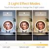 Rechargeable Magnifying Makeup Mirror 10X/1X Double Sided Lighted Travel Makeup Mirror with 3 Color Light Adjustable Rotation, LED Vanity Tabletop