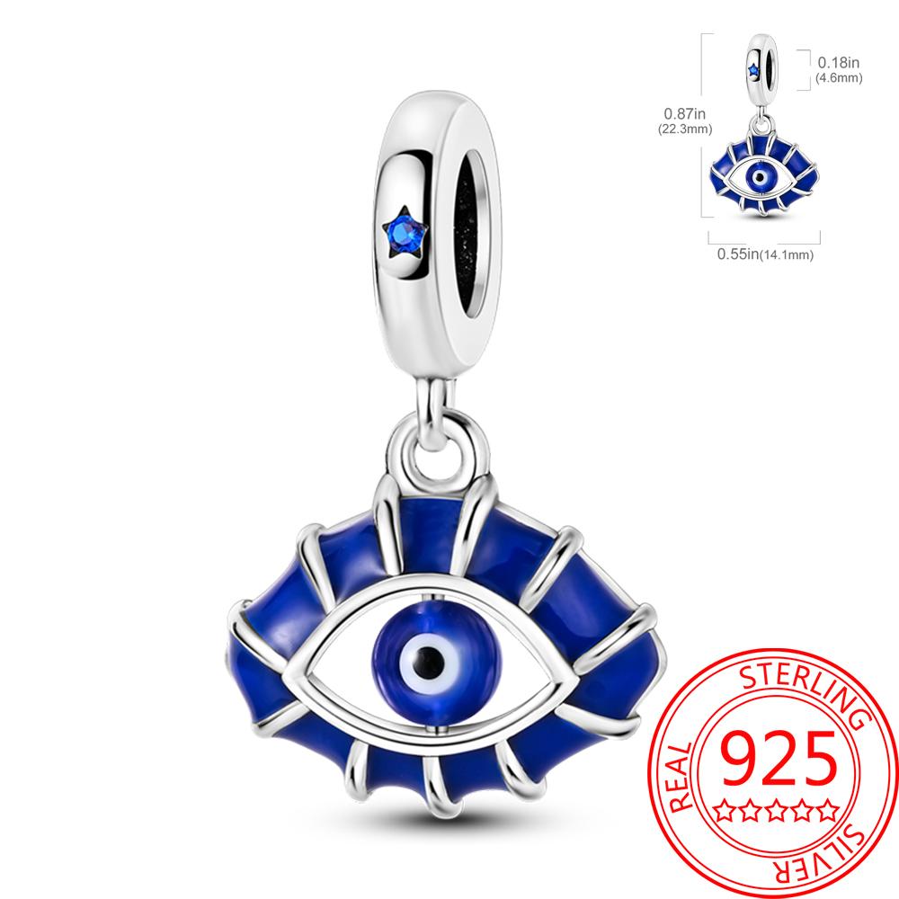 Mysterious Copper Love Evil Eyes Celtic Knot Palm Pendant Beads Safety Clip Fit Brand Bracelet Premium Gift Diy