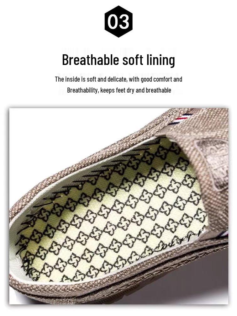 Men's Non-slip Breathable Canvas Shoes - Soft Beef Tendon Sole, Wear-resistant, Deodorant, Perfect for Driving and Work