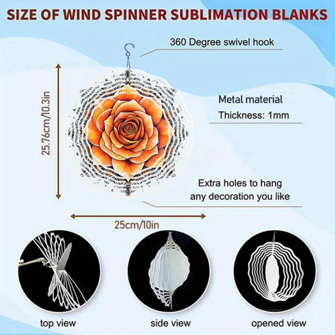 

Кайджит - 1 шт. Классический металлический вращающийся колокольчик с узором мандалы из роз - Кинетический подвес