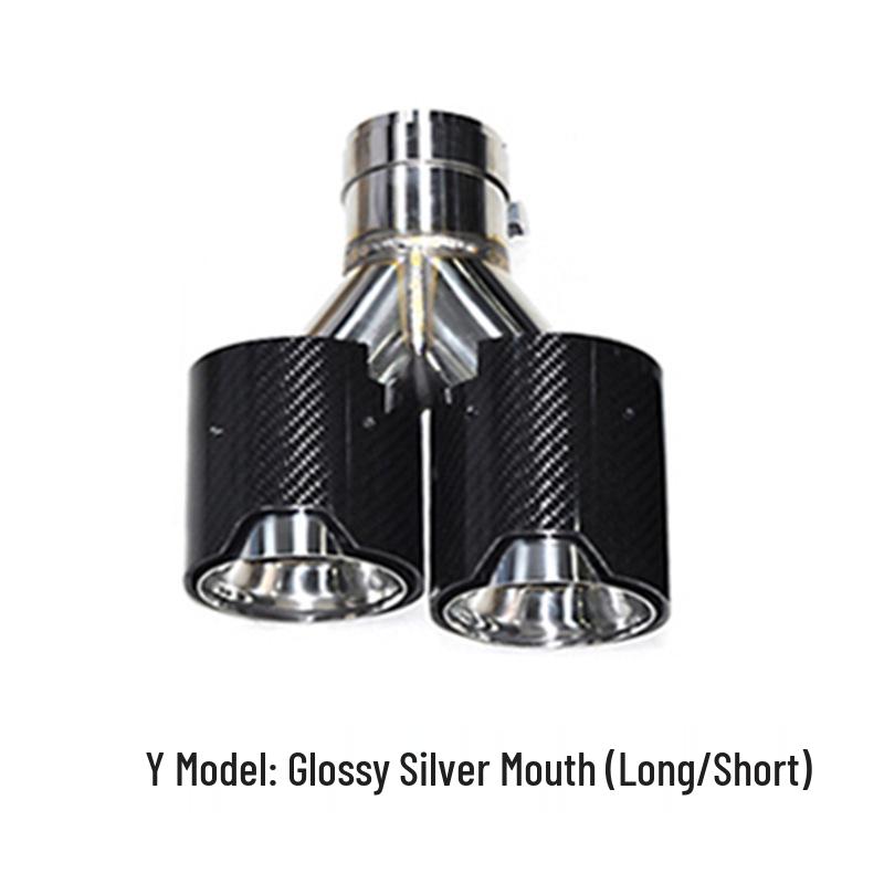 BMW MP Carbon Fiber Exhaust Tip: Single To Dual 4-Pipe Conversion, Stainless Steel Titanium Black M Tail Nozzle.