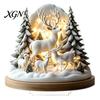 Christmas Theme Tabletop Ornaments Winter Ornaments, Double-sided Acrylic Snowman/Santa Claus/Reindeer/Cottage Table Seasonal Home Decorations