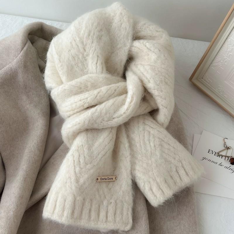 Sciarpa Lunga Invernale da Donna in Misto Lana Alpaca, Monocolore, Calda, per Collo, Studenti, Coppie