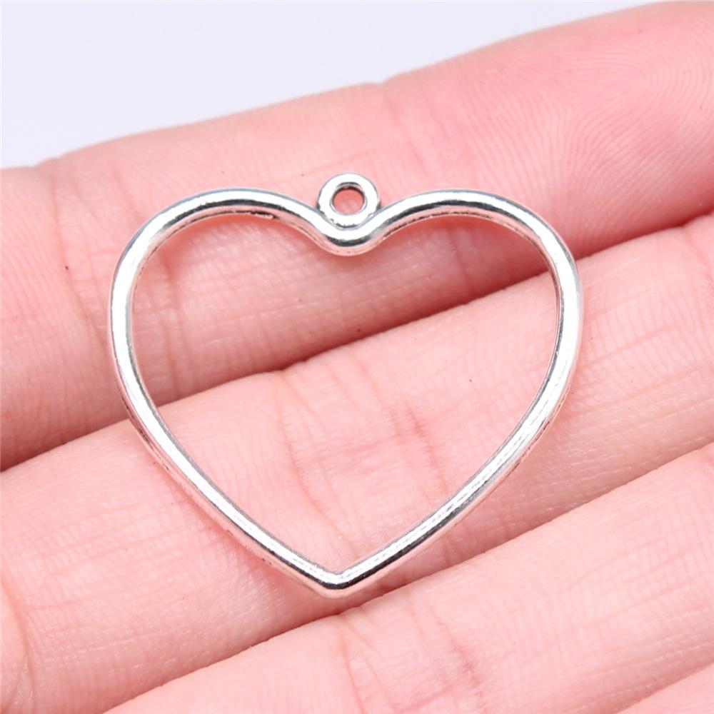 20pcs Hearts Charms Antique Silver Color Small Heart Charms Jewelry DIY Heart Charms For Bracelet Making