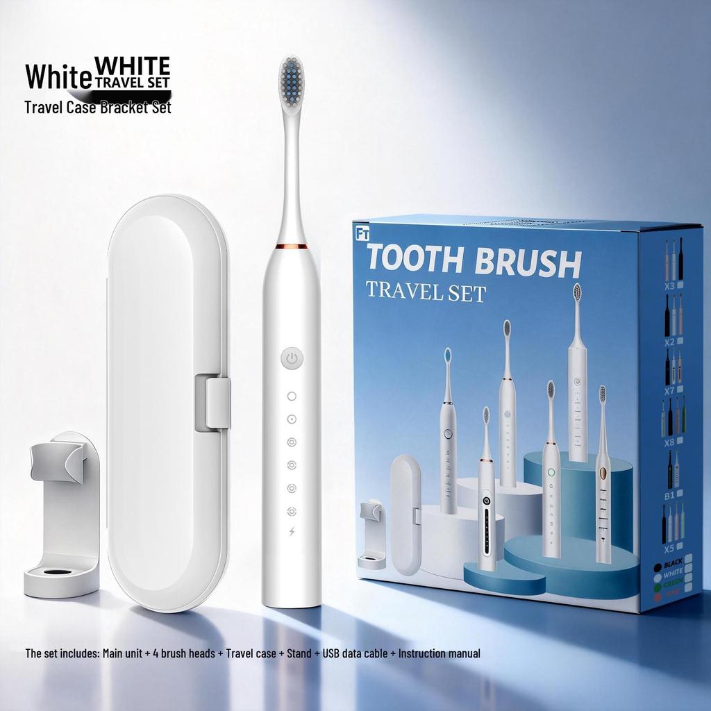 Enhanced Rechargeable Electric Toothbrush: Six-Speed Adult Couple Set with Travel-Friendly Soft Bristle Design