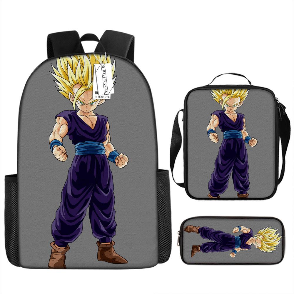 Dragon Ball Dragon Ball Student School Bag Cartoon Backpack Crossbody Bag Pencil Bag Waterproof Three-piece School Bag