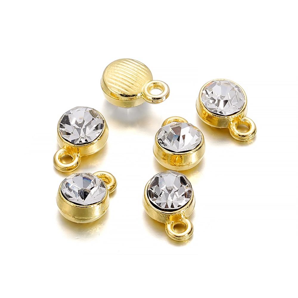 20Pcs/Lot Colorful Crystal Birthstone Dangle Charms Necklace Bracelet Earring Keychain Pendant For DIY Jeweley Making Supplies