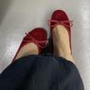 Fashion Red Fashion Silk Footwear Women Ballet Flats Shoes Designer Shallow Female Round Toe Butterfly-Knot Ladies Flats Slides Shoes