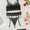 Europe, America, Summer New Erotic Underwear Set Female Sexy Lace Three-piece Set