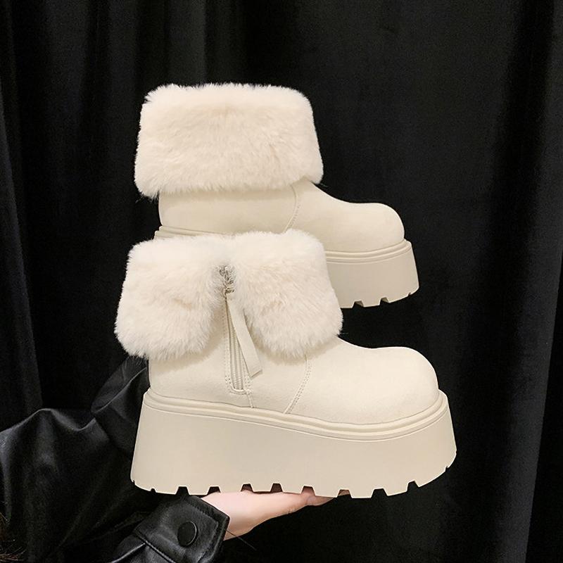 Winter Platform Thick Women Fur Snow Boots Outdoor Shoes Warm Short Botas