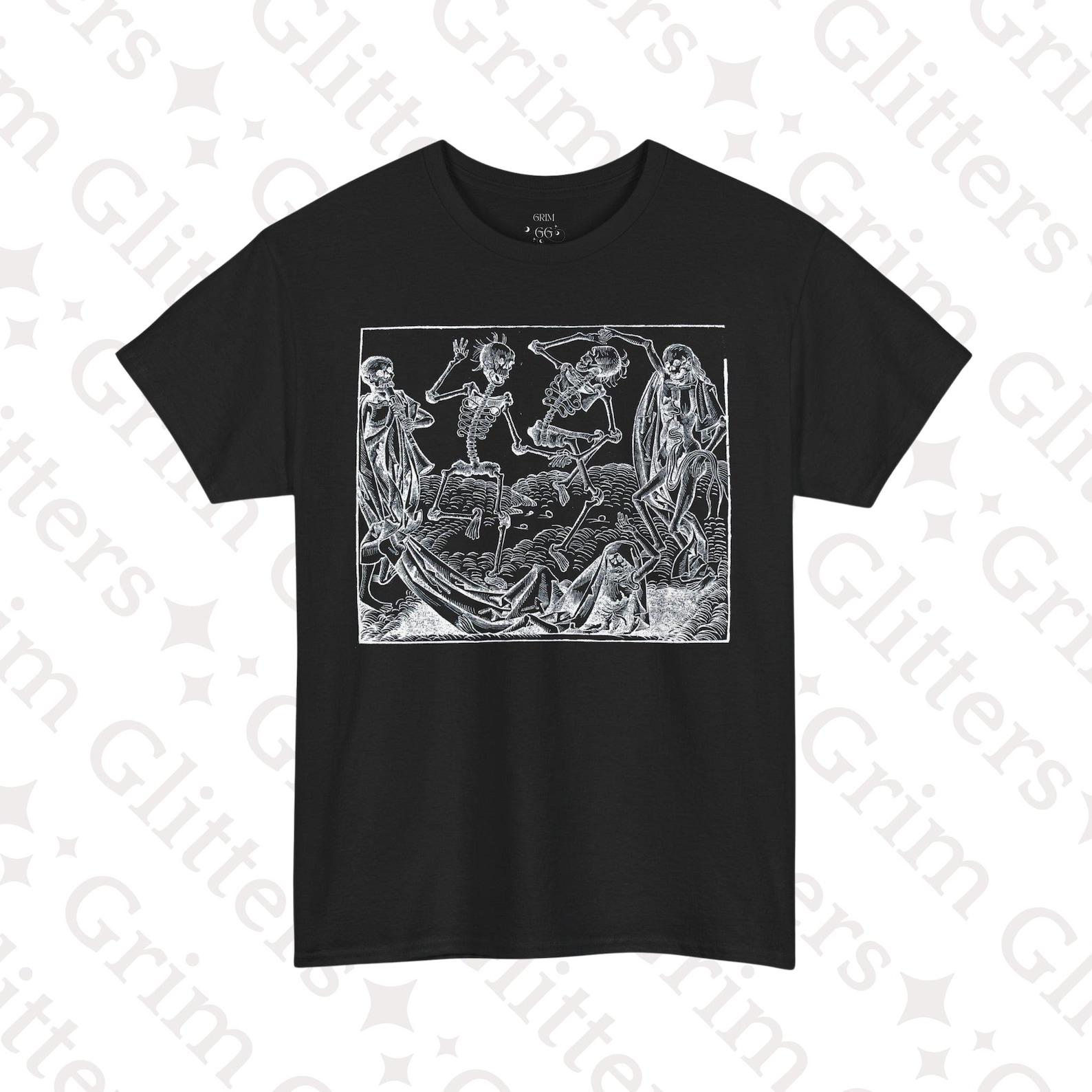 Danse Macabre T-Shirt: Nuremberg Chronicle Dance of Death Medieval Woodcut M