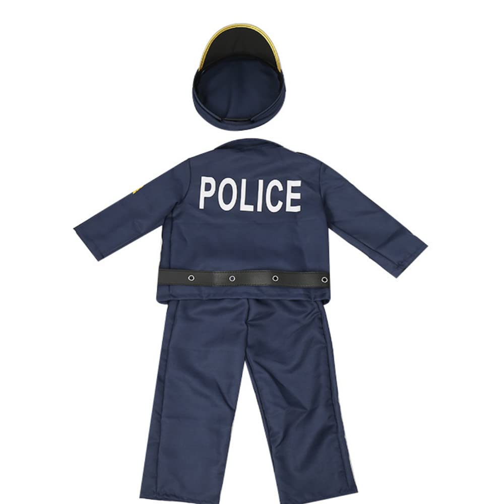 Police Cosplay Children Kids Halloween Police Officer Years Cosplay Costume Uniform Police Officer Costume Halloween Costume [Lhyxuuk] 3-12