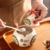 Chicken Shaped Ceramic Seasoning Dispenser Set with Lid Cute Chicken Shaped Seasoning Jars for Snacks Crackers and Easter Candy