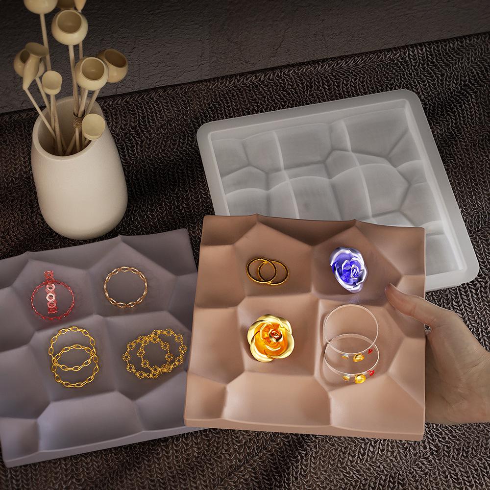 Geometric Silicone Mold for DIY Earring Display and Cement Tray