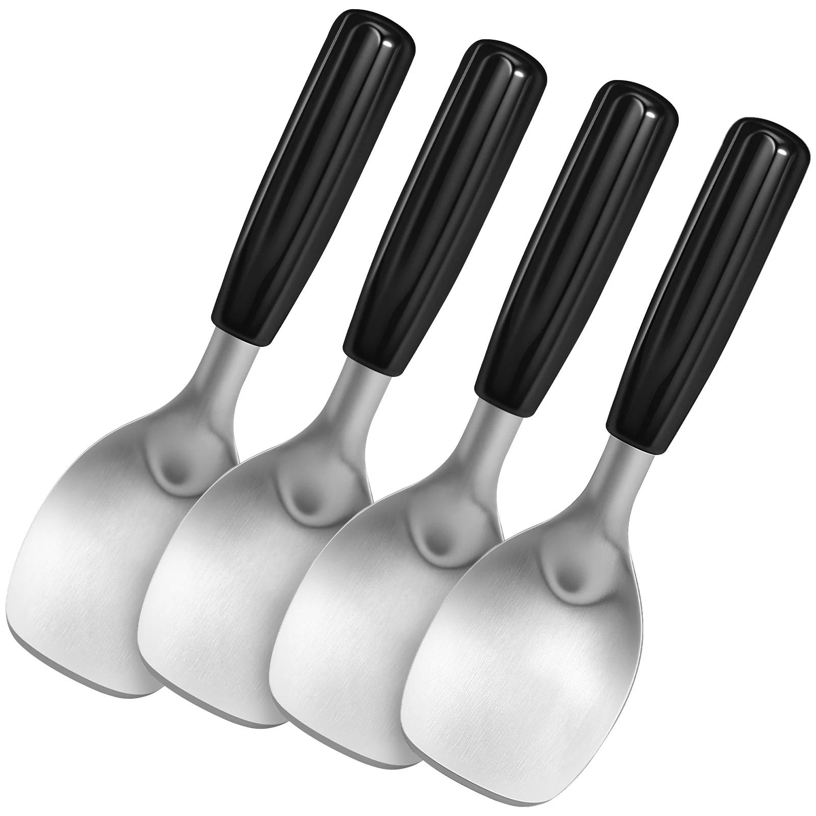 4 Pcs Ice Cream Scoop Stainless Steel Flat Ice Cream Paddle with Non Slip Handle Dishwasher Safe for Ice-Cream Kitchen Tools