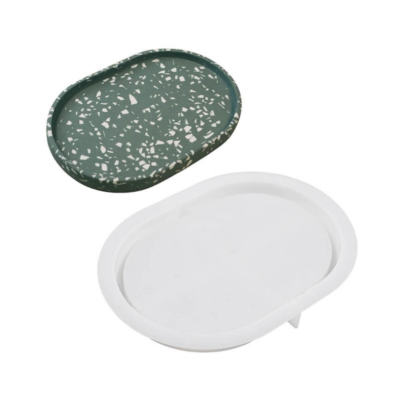 Stampo in Silicone per Sottobicchiere Ovale Stampo per Posacenere Fai da Te Stampo per Vassoio in Cemento e Gesso Stampo per Colata in Resina Epossidica Sottobicchiere Stampi Artigianato Decorazione per la Casa