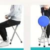 Adjustable Walking Stick with Seat - 3-Legged Folding Cane Stool for Elderly, Non-Slip & Portable Support, crutch chair, walkers