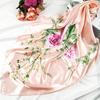 90cm Neckerchief Silk Satin Women Hijab Scaves Fashion Floral Print Headband Neck Scarfs Female Square Shawls Scarfs For Ladies
