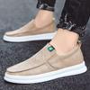 2025 Summer Ice Silk Canvas Men's Shoes Old Beijing Cloth Shoes Lightweight Trend Casual Shoes One Pedal Lazy Canvas Shoes