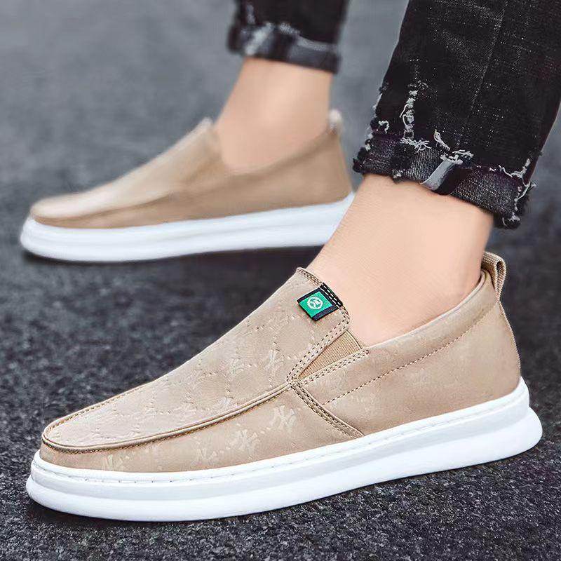 2025 Summer Ice Silk Canvas Men's Shoes Old Beijing Cloth Shoes Lightweight Trend Casual Shoes One Pedal Lazy Canvas Shoes