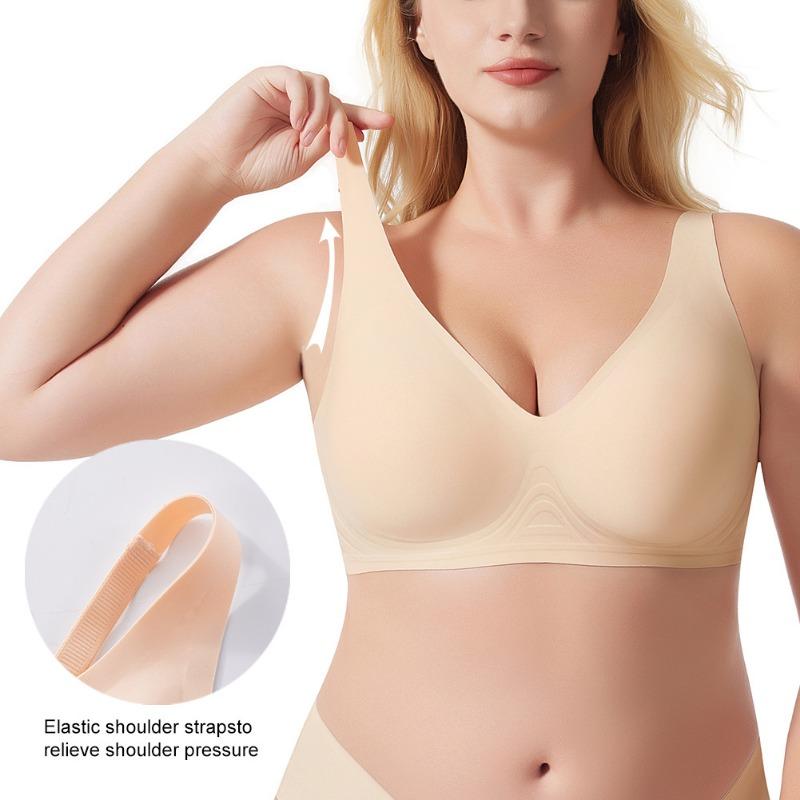 Plus Size Seamless Bra Jelly Support Push Up Comfortable Breathable No Underwire