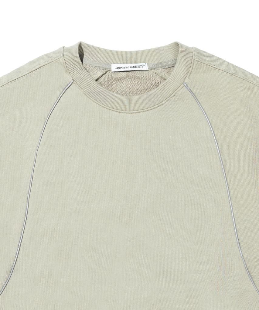 Loghideumatin Lm Blocking Reflective Piping Crew Neck (Beige)