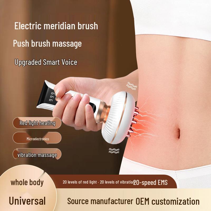 Electric Meridian Massage Brush for Full-Body, Leg, Abdomen, and Back Therapy