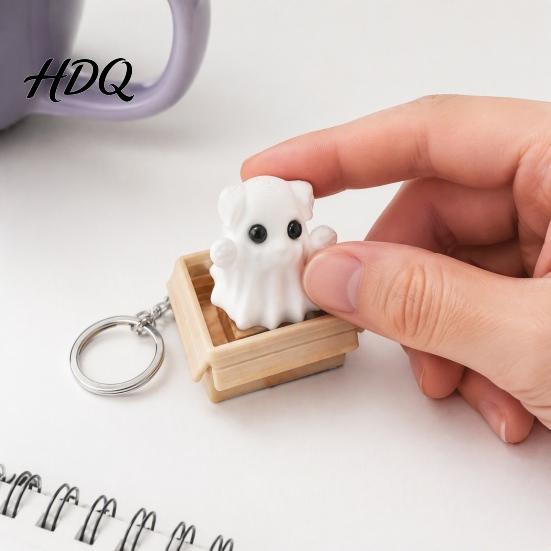 Kleiner festlicher Schlüsselanhänger 3D-gedruckt Halloween Fidget Schlüsselanhänger Niedliches Mumien Geister Katzen Spielzeug Kreative Dekoration Mini Rucksack Anhänger Schmuck Neuheit