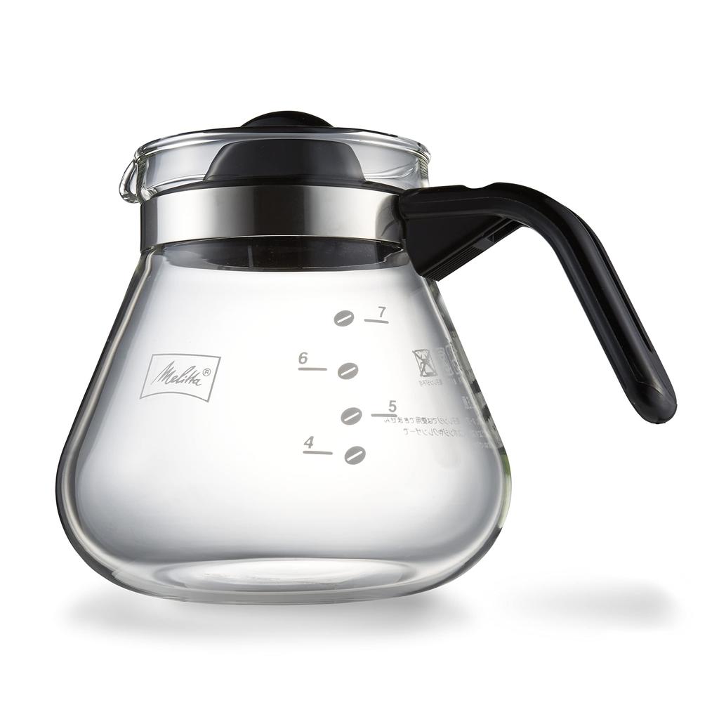 Melitta Coffee Tea Server Glass Tea Strain Included 1L 8 Cups Glass Pot Caferina Series MJ-9303 Clear