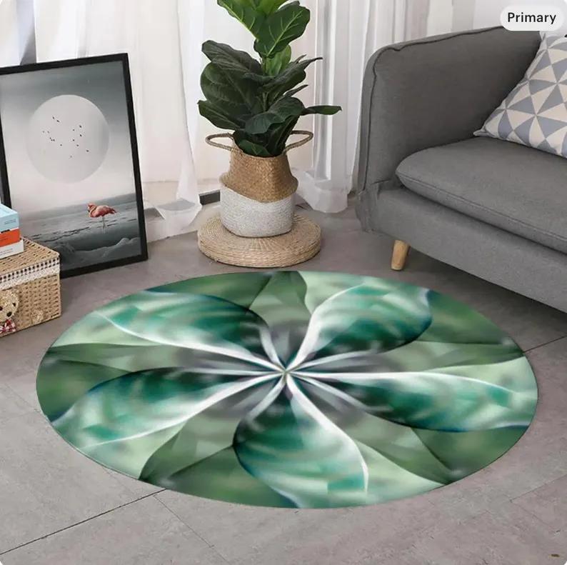 Blume des Lebens Teppich Heilige Geometrie Matte Boho Boden Mandala Kreis Matte Zen Dekorationsstück Metatron Teppich Yogaraum Dekor