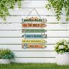 Garden Rules Hanging Sign, Spring Wooden Welcome Door Sign for Front Door, Rustic Farmhouse Wall Plaque for Porch Yard Gardening Shed Decoration
