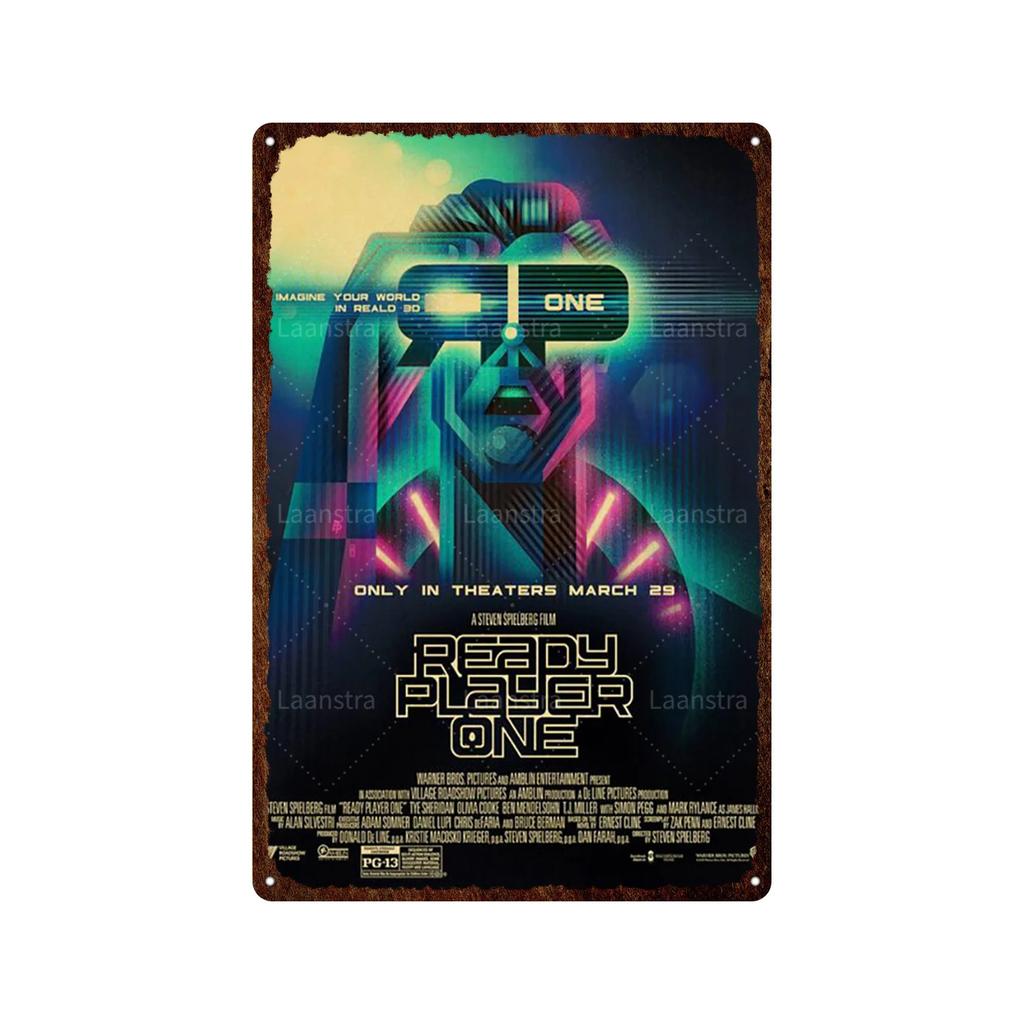 Ready Player One Retro Movie Tin Sign Poster Bar Home Decoration Metal Sign Plaque Decoration Wall Art Decor For Decorating