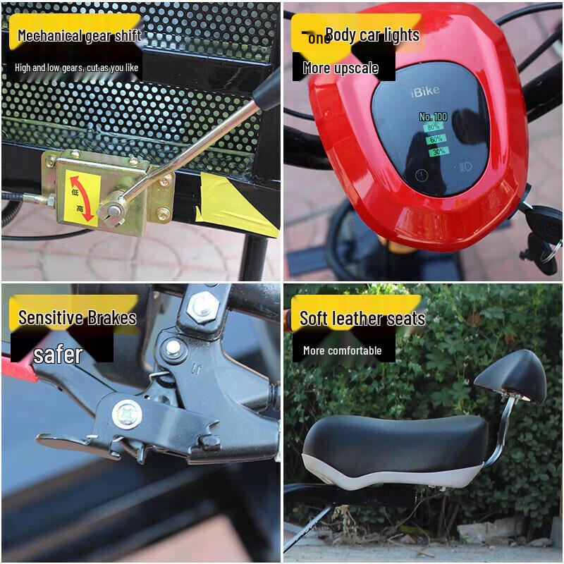 Junlun 850W Electric 4-Wheel Cargo Flatbed Cart CN plug (adapter included)