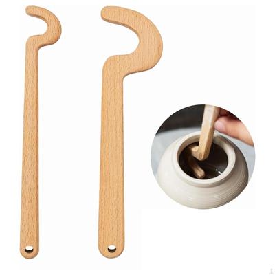 2Pcs Wooden Pottery Throwing Tool Rim Forming Quick Shaping for Sculpture Ball Texture