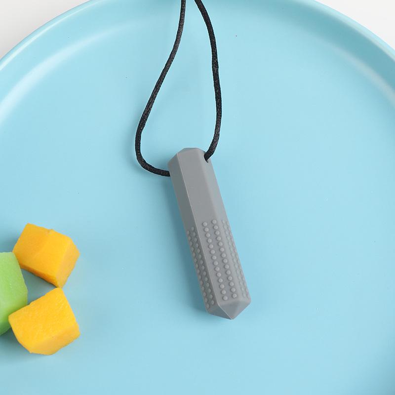 

Діамантова підвіска Силіконовий прорізувач Намисто: Заспокійлива іграшка проти смоктання рук для немовлят та малюків сірий колір