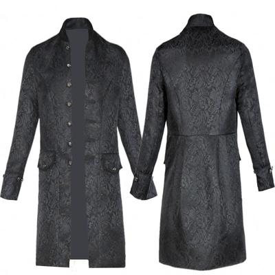 Herrenmantel, Mittelalterliche Kleidung Einfarbig Mode Steampunk Vintage Herrenuniform