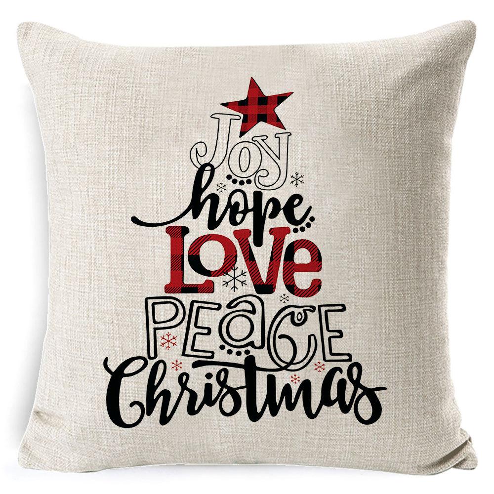 Christmas Pillowcase Gray and White Plaid Office Lumbar Support Home Bedside Cushion Car Neck Cushion